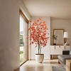 2Pcs Autumn Decoration,Artificial Maple Tree 180CM Artificial Trees Outdoor Indoor,Fake Tree with Planter Pot,Golden Plants for Home Garden - 4 of 4