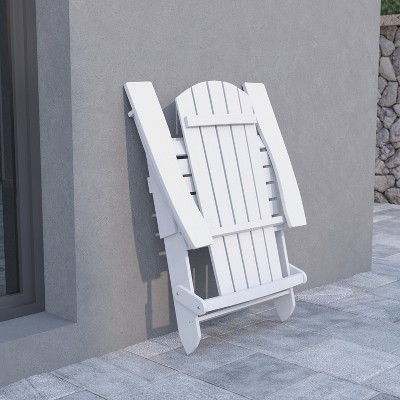 White High-Back Stainless Steel Adirondack Chair with Armrests