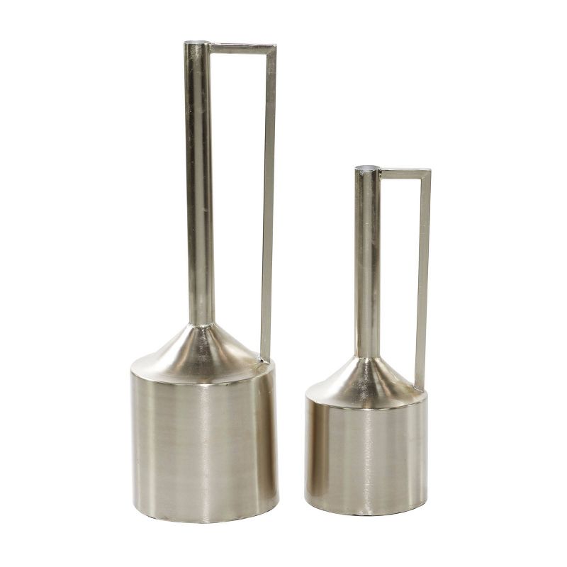 Set of 2 Modern Spouted Iron Vases Silver - Olivia &#38; May, 5 of 8