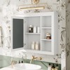 35'' x 27.5'' Medicine Cabinet, Wall Mounted Bathroom Storage Cabinet, Modern Bathroom Wall Cabinet with Mirror, Mirror Cabinet with 6 Open Shelves - 4 of 4