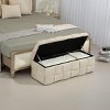 Toy Storage Bench,Bedroom End Bench,Upholstered Storage Hassock With Safety Hinge,Entryway Storage Ottoman Bench For Living Room,Bedroom-Cuddlewood - 2 of 4