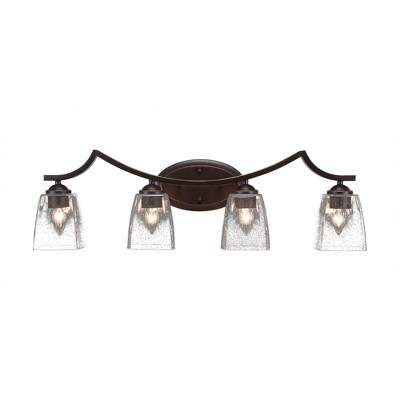 Toltec Lighting Zilo 4 - Light Vanity in  Dark Granite with 4.5" Square Clear Bubble Shade