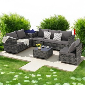 Mshliw 6-Piece Outdoor Sectional Set with Corner Storage & Coffee Table – Patio Furniture for Backyard and Poolside - 1 of 4