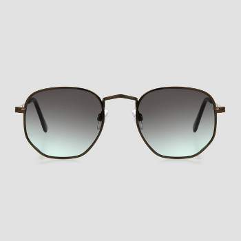 Women's Narrow Metal Geo Round Sunglasses - Universal Thread™ Silver