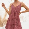 Anna-Kaci Women's Sleeveless V-Neck Mini Dress with Adjustable Spaghetti Straps and Tiered Ruffle Hem - 4 of 4