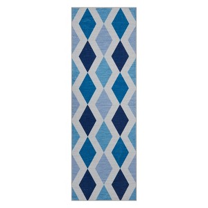 Coucheta Washable Living Room Rug, Checkered Diamond Rug Non-Slip Modern Neutral Geometric Plaid Rugs for Bedroom, Low Pile Area Rug - 1 of 4