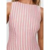Clotth Women's Sleeveless Striped Mini Dress - Round Neck Back Tie, Cinched Waist, Boho Belted Dress, Fresh and Slim Fit - 4 of 4