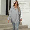Women's Oversized Lapel Hoodie - Long Sleeve Loose Fit Casual Pullover for Streetwear & Loungewear - 2 of 4