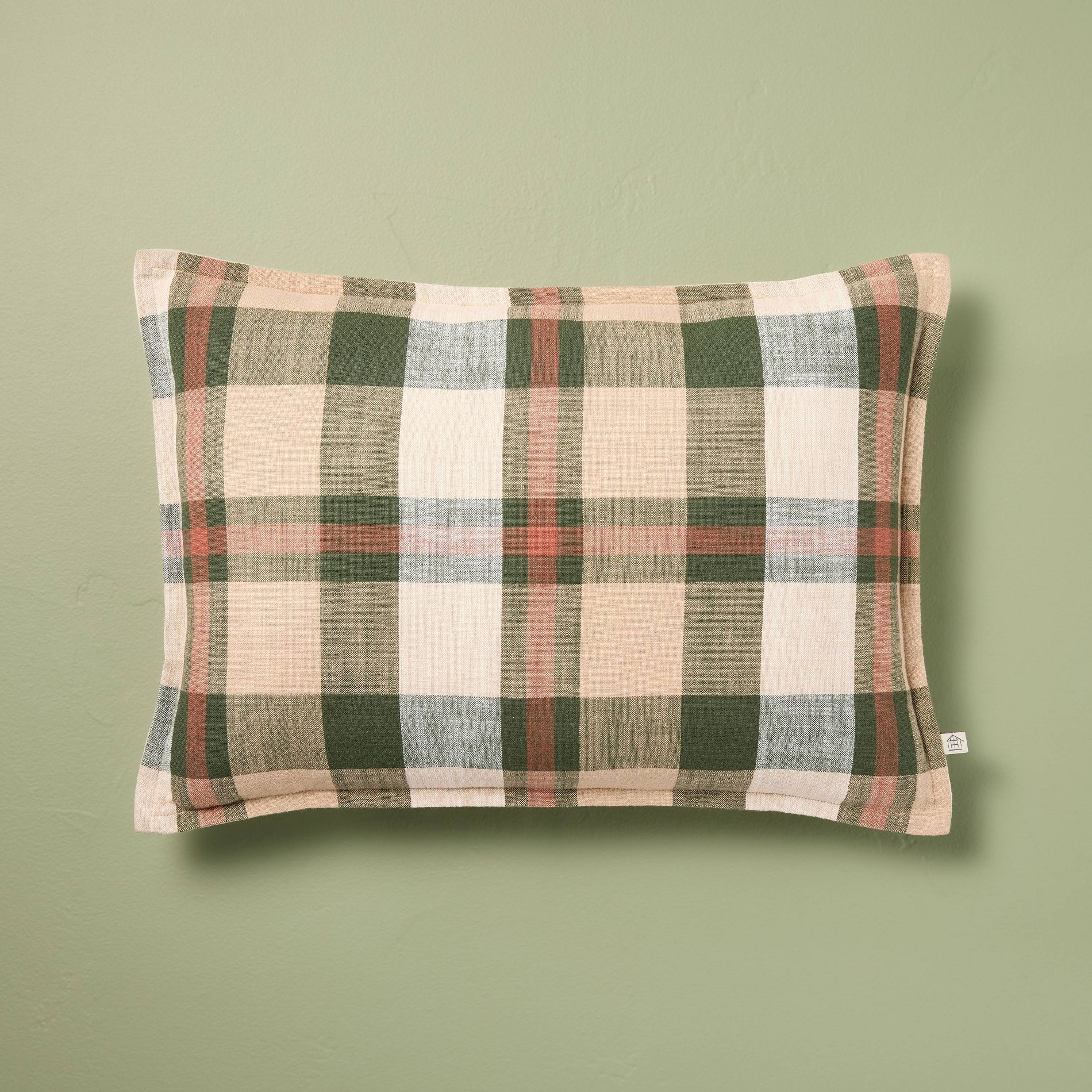 14"x20" Lumbar Plaid Pillow Brown/Green - Hearth & Hand™ with Magnolia