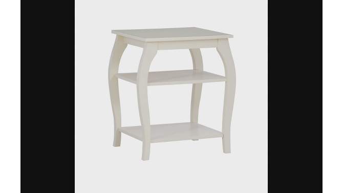 Aurora Solid Wood 2-Shelf Side Table Off-White - Powell, 2 of 16, play video