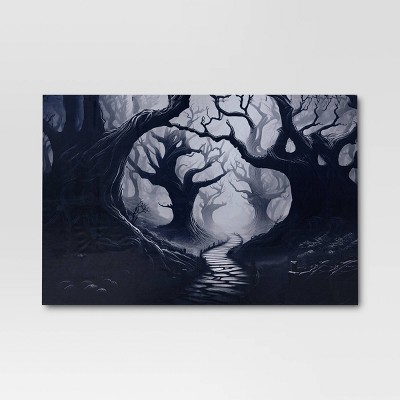 56" Haunted Wood Backdrop Halloween Decorative Prop Green - Hyde and EEK! Boutique™