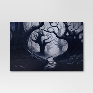 56" Haunted Wood Backdrop Halloween Decorative Prop Green - Hyde and EEK! Boutique™ - 1 of 3