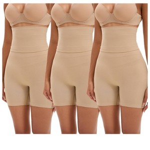 INSPIRE CHIC 3 Packs Women's Tummy Control High Elasticity Shapewear Butt Lifter No Trace Thigh Slimmers - 1 of 4