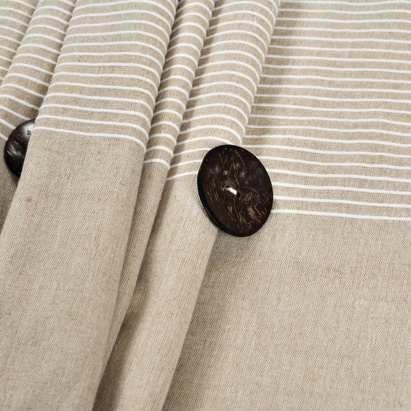 Farmhouse Button Striped Yarn Dyed Woven Cotton Single Shower Curtain - Lush Décor, 6 of 9