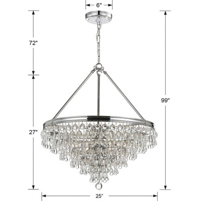 Polished Chrome Crystal 8-Light Chandelier