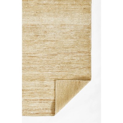 Natural Hand-Knotted Wool and Cotton Rug, 5x8