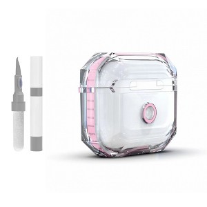 HTUTWOO Compatible with AirPods Pro 2, Transparent Two Colors Diamond Protective Cover, Scratch Impact Resistant with Keychain, Cleaning Kit - 1 of 4