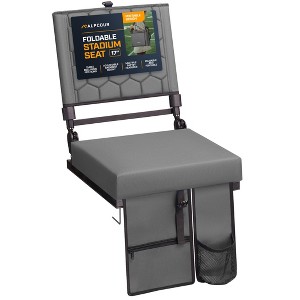 Folding Reclining Stadium Seat with Multiple Pockets, Anti-Slip Bottom, Bleacher Hooks, Adjustable Height - 1 of 4