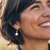 Ross-Simons 10mm Cultured Pearl and .40 ct. t.w. White Topaz Removable Hoop Drop Earrings in Sterling Silver - 2 of 4