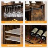 Garvee Black 70-Inch Farmhouse Bar Wine Cabinet with Sliding Barn Doors, Ample Storage Space, Wine & Glass Racks - Versatile Coffee - 4 of 4