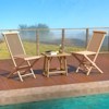 Tangkula 2 Piece Wood Patio Folding Chair Sturdy Teak High-Back Chair with Slatted Design Portable & Lightweight Outdoor Chair Natural Appearance - 2 of 4