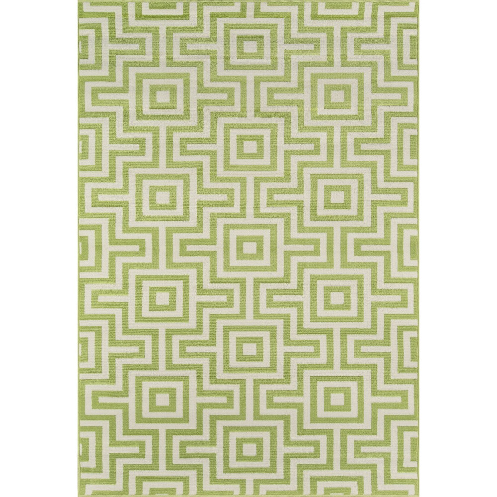 4'x6' Geometric Area Rug Green