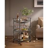 Bar Cart, Home Bar Serving Cart, Small Bar Cart with 3-Tier Shelf, Wine Holders, Glass Holders, Bar Cart, 15 x 23.6 x 36.2 Inches - 2 of 4