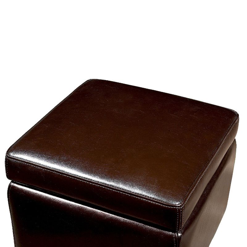 Full Leather Small Storage Cube Ottoman - Baxton Studio, 3 of 6