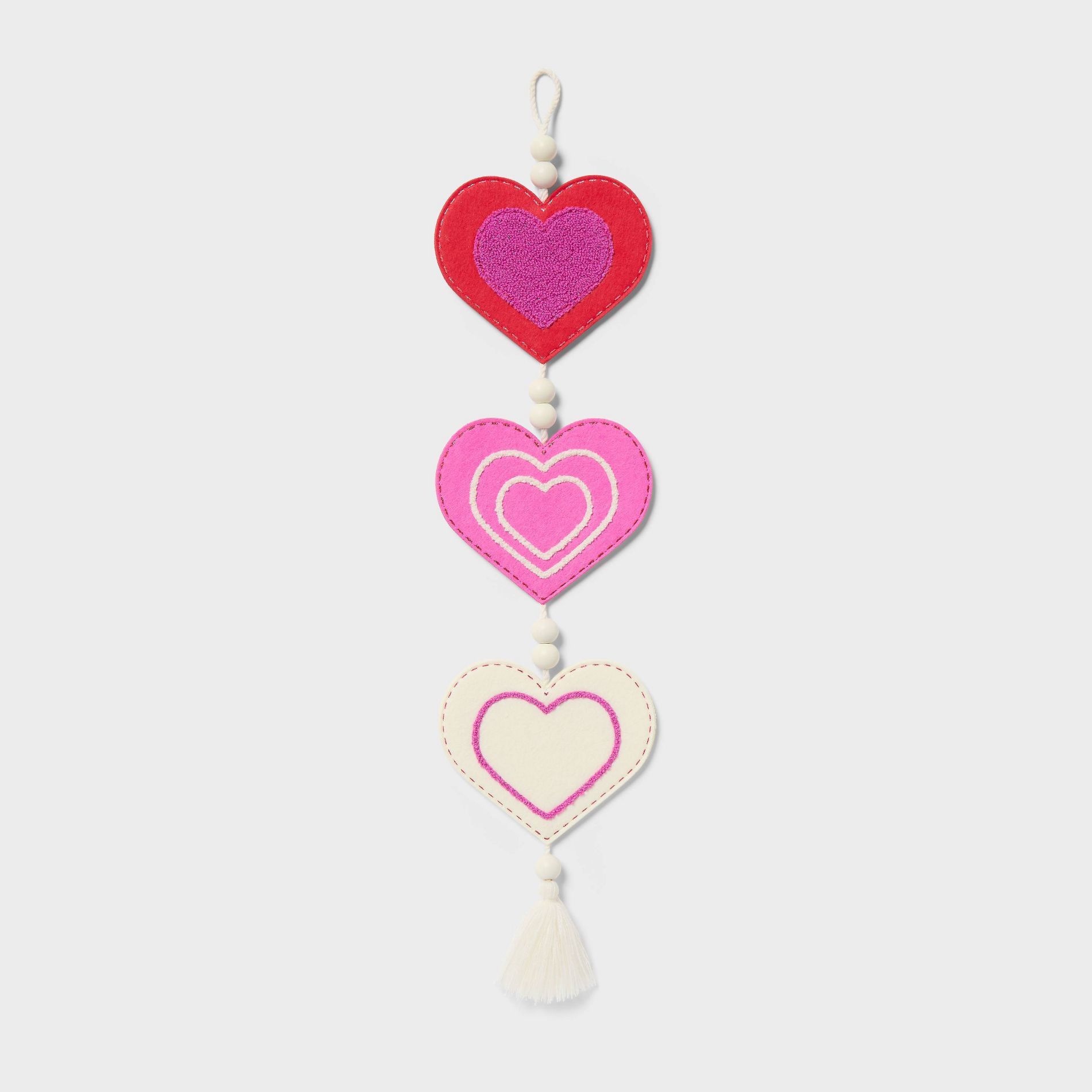 Valentine's Day Hanging Vertical Felt Hearts Decor - Spritz™