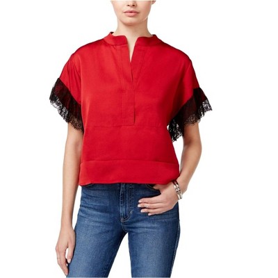 GUESS Womens Yori Pullover Blouse