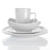 16pc Porcelain Hayes Square Dinnerware Set White - Elama: Microwave & Dishwasher Safe, Service for 4, Solid Pattern - 2 of 4