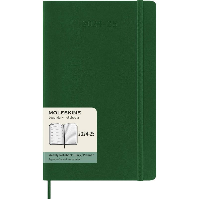 Moleskine 2024-25 Large Weekly Planner 8.26&#34;x5.14&#34; Softcover Myrtle Green, 1 of 6
