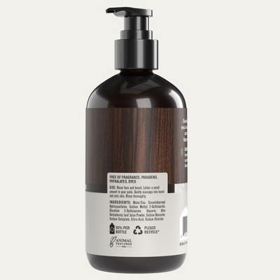 Every Man Jack Naturally Derived Men's Beard and Face Wash - Unscented - 6.7 fl oz: Liquid Vegan Deep Cleaning for Normal Skin