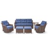 POCASSY 6PCS Outdoor Furniture Set with 6" Thick Cushion, Outdoor Sofa Couch Set with Swivel Chairs and Ottoman, Brown Wicker Patio Furniture Set - 3 of 4