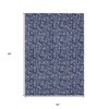 Navy Blue Denim Blue And Ivory Floral Washable Indoor Outdoor Area Rug - 3 of 4