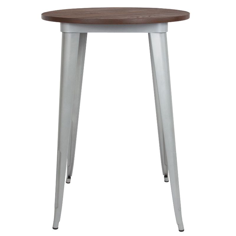 Emma and Oliver 30" Round Wood/Metal Indoor Bar Height Table, 2 of 3