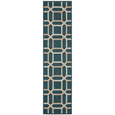 Oriental Weavers Latitude 806B3 Teal/ Grey Indoor/Outdoor Area Rug - 1'10" x 7'6"