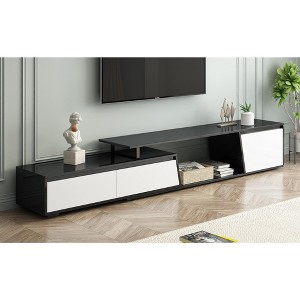 Grungis 2 Drawers TV Stand for TVs Up to 100 Inch,Console Table with 1 Cabinet for Bedroom,Living Room - 1 of 4