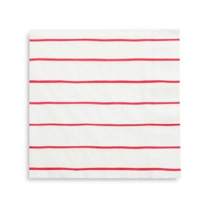 Daydream Society - Candy Apple Frenchie Striped Large Napkins - Pack of 16 Paper Napkins - 1 of 1