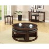 40" Wooden Traditional Coffee Table with Glass Top, Ottomans and Multi-Functional Design for Living Room - 3 of 4