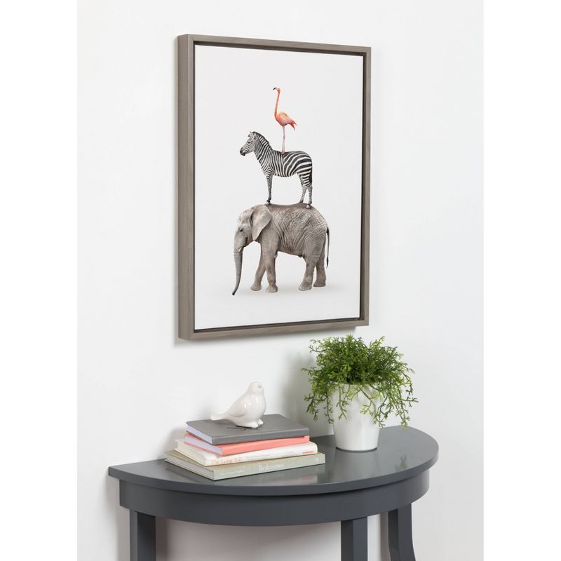 Sylvie Stacked Safari Animals Framed Canvas by Amy Peterson Gray - Kate & Laurel All Things Decor, 5 of 6