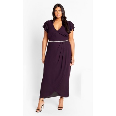 Women's Plus Size Enya Maxi Dress - spiced plum | CITY CHIC