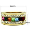 Slickblue Ion-Plated Stainless Steel Gold / Black Ring, Multicolor Crystal Design, Women's Ring, Size 5-10 - 2 of 4