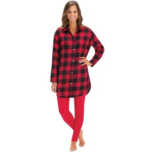 Collections Etc Plaid Flannel Tunic & Leggings - 1 of 4