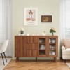 ORRD Farmhouse Buffet Cabinet with Pop-Up Doors, 55.5" Rustic Sideboard for Dining Room, Kitchen Coffee Bar with 3 Drawers, Hallway Storage - 2 of 4