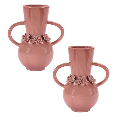 Storeware Vase with Floral Accent (Set of 2)