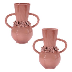 Storeware Vase with Floral Accent (Set of 2) - 1 of 3