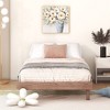 CAVINAS Platform Bed with Floating Design,Bed Frame,Box Spring Not Required,White/Gray/Walnut - 2 of 4