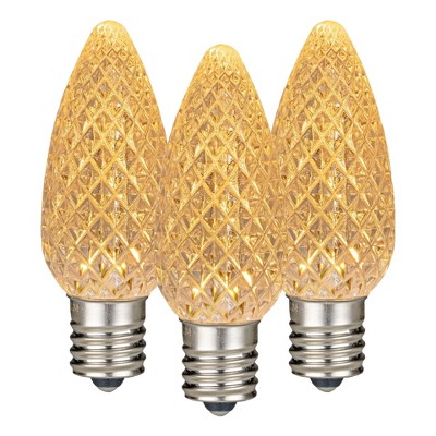 Novelty Lights C9 LED Faceted Christmas Replacement Bulbs Dimmable 25 Pack