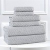 Viscose Cotton Blend Medium Weight Soft Textured Diagonal Ribbed Towel Set by Blue Nile Mills - 2 of 4